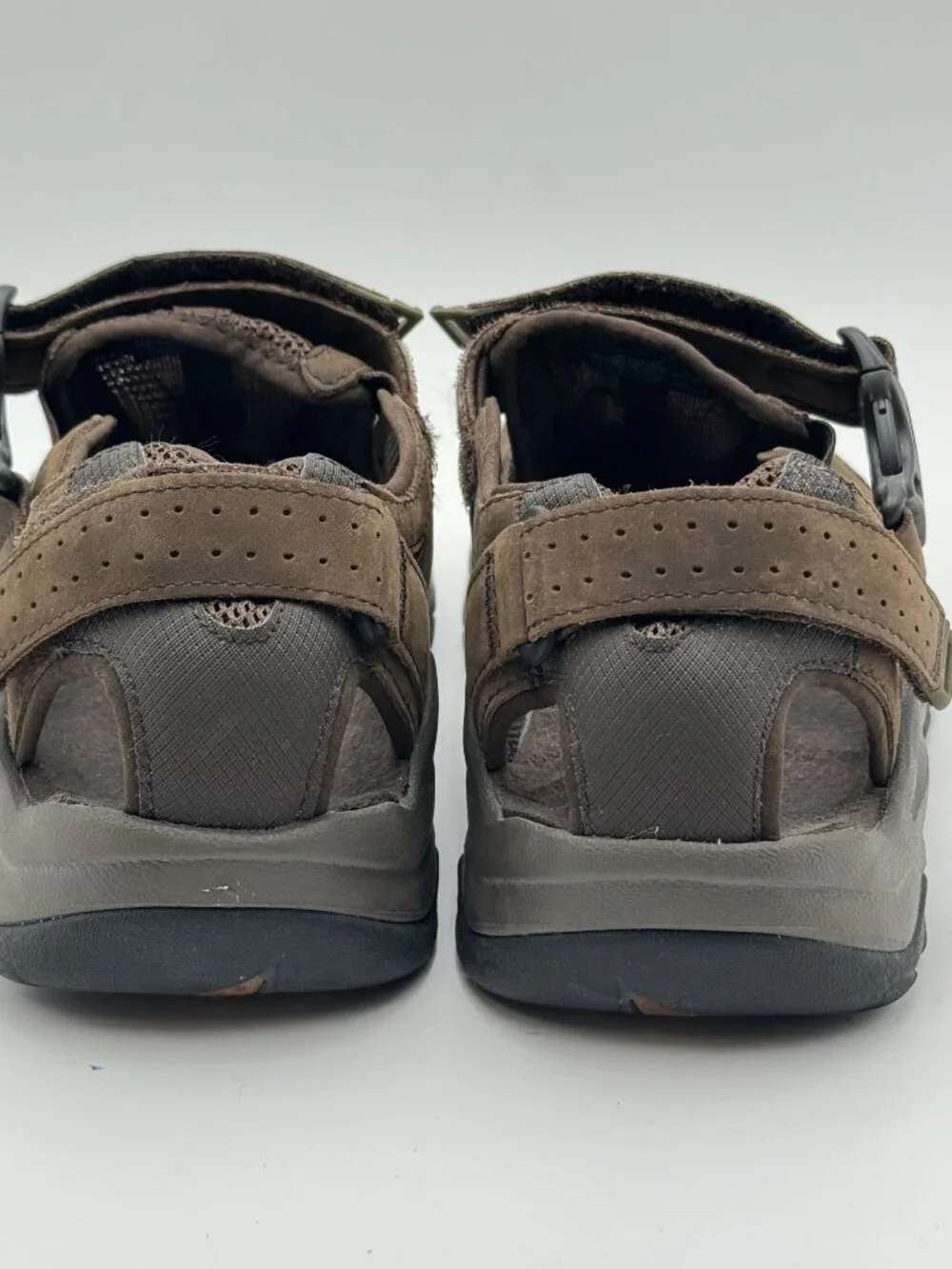 Teva Omnium 2 Leather Sandals Mens 11 Coffee Brown Leather Hiking Water Sport